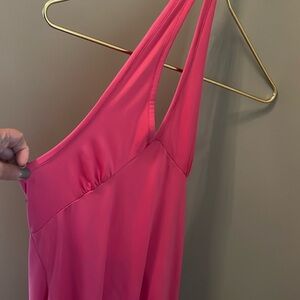 Hot pink halter dress
